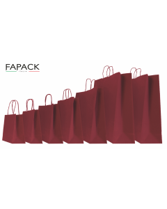 Shopper carta colore bordeaux manico ritorto box