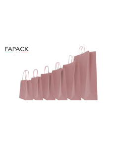 Shopper carta colore rosa antico manico ritorto box